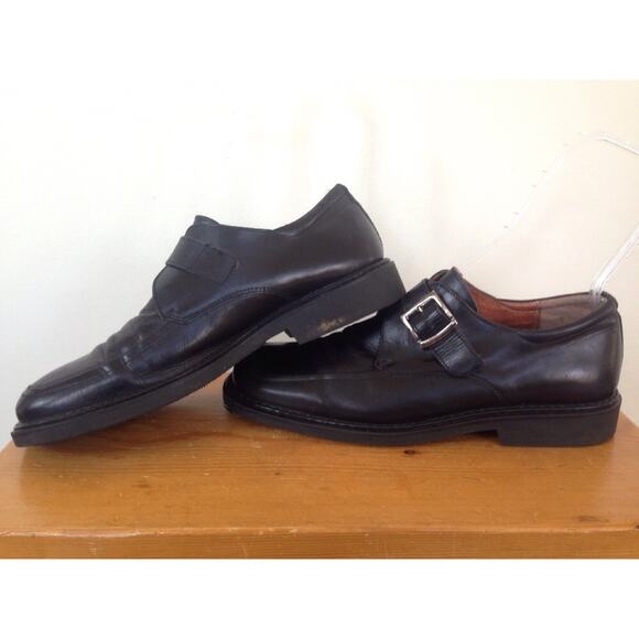CRB Footwear Black Italian Leather Chunky Buckle Grunge Oxfords Loafers 11M 45 main image 7
